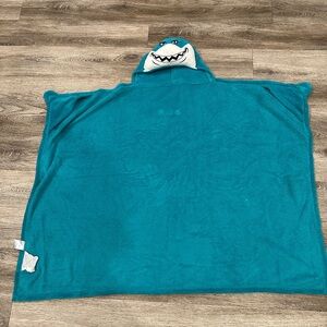 Teal Shark Hooded blanket